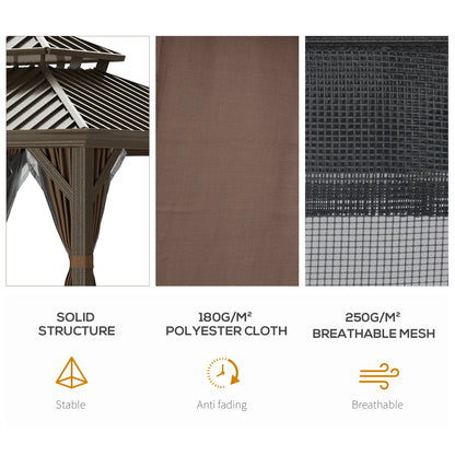 12 ft x 12 ft Aluminum Gazebo, Brown