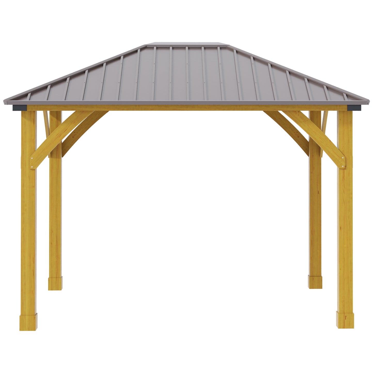 10 ft x 12 ft Aluminum Gazebo with Floor, Brown