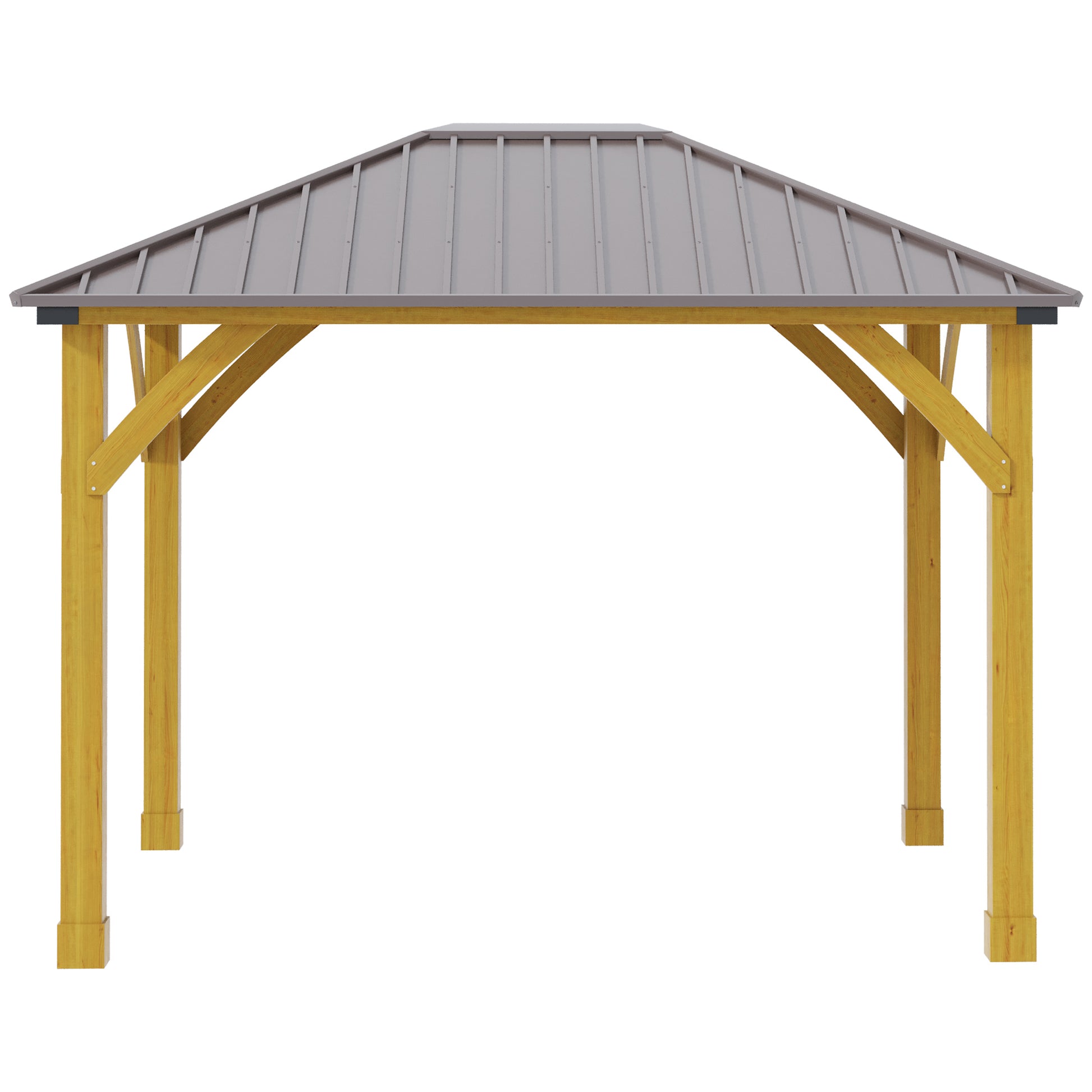 10 ft x 12 ft Aluminum Gazebo with Floor, Brown