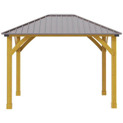 10 ft x 12 ft Aluminum Gazebo with Floor, Brown