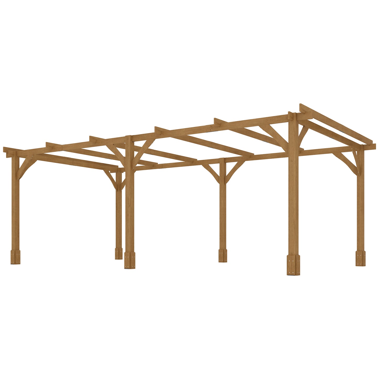 20 ft x 10 ft Wood Gazebo, Dark Brown