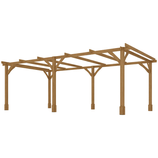 20 ft x 10 ft Wood Gazebo, Dark Brown