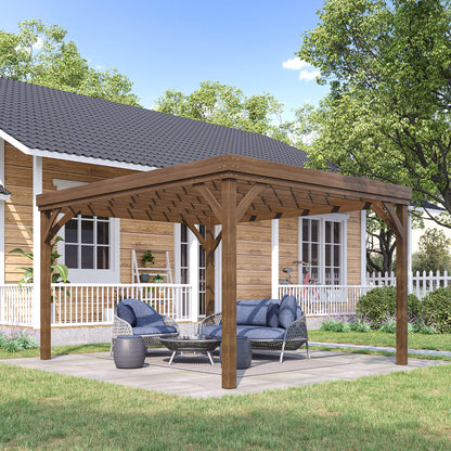 10 ft x 12 ft Wood Gazebo, Brown