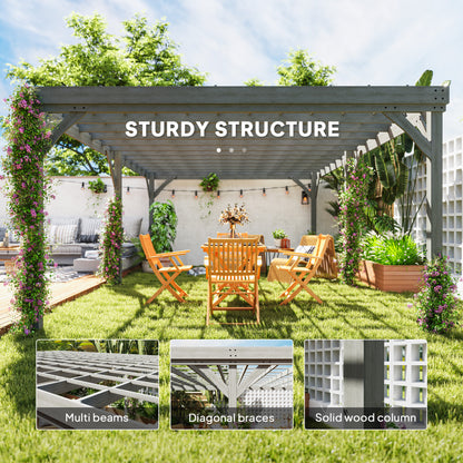 12 ft x 20 ft Wood Gazebo, Gray