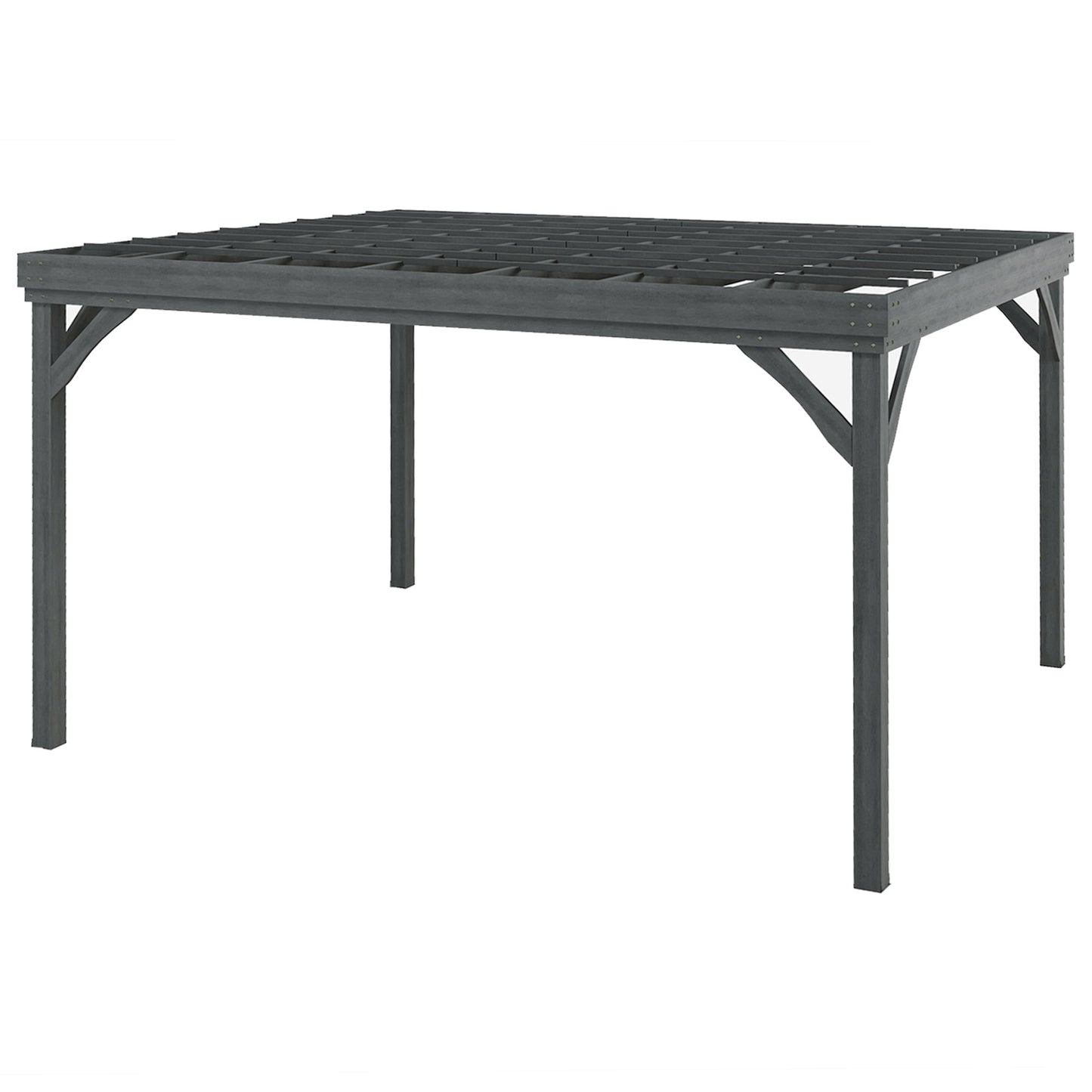 10 ft x 12 ft Wood Gazebo, Gray