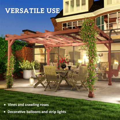 11 ft x 12.5 ft Wood Pergola, Brown