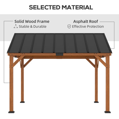 11 ft x 12 ft Wood Gazebo, Brown