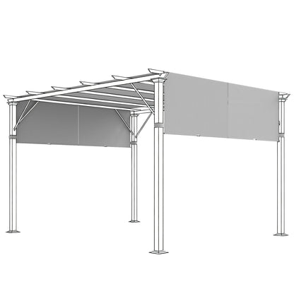 10 ft Fabric Pergola, Light Gray