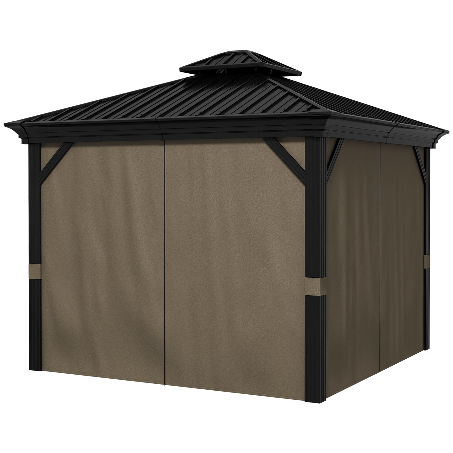10 ft x 10 ft Aluminum Gazebo, Dark Brown