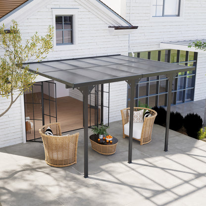 12 ft x 10 ft Aluminum Gazebo with Adjustable Height, Gray