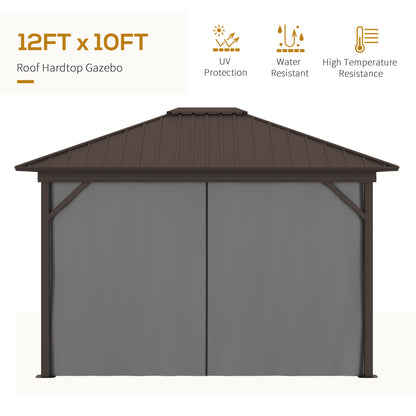 10 ft x 12 ft Aluminum Gazebo, Gray
