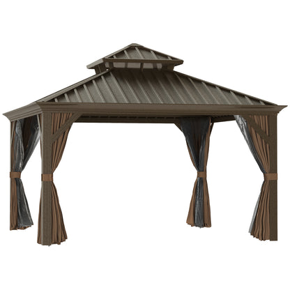 12 ft x 12 ft Aluminum Gazebo, Brown