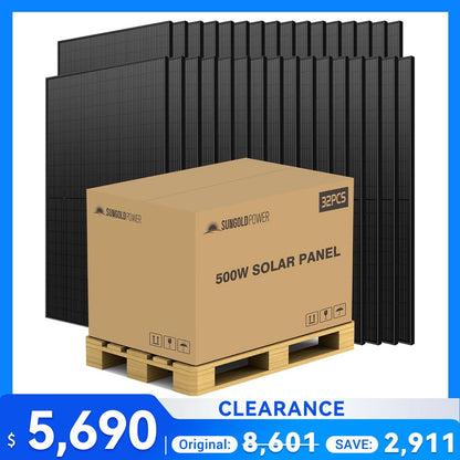 SunGoldPower 500W solar panel full pallet
