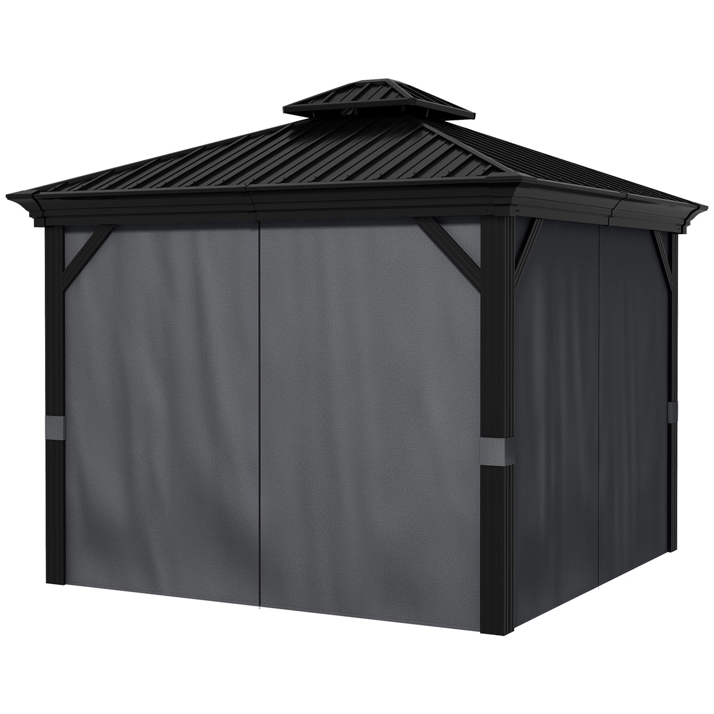 10 ft x 12 ft Aluminum Gazebo, Dark Gray
