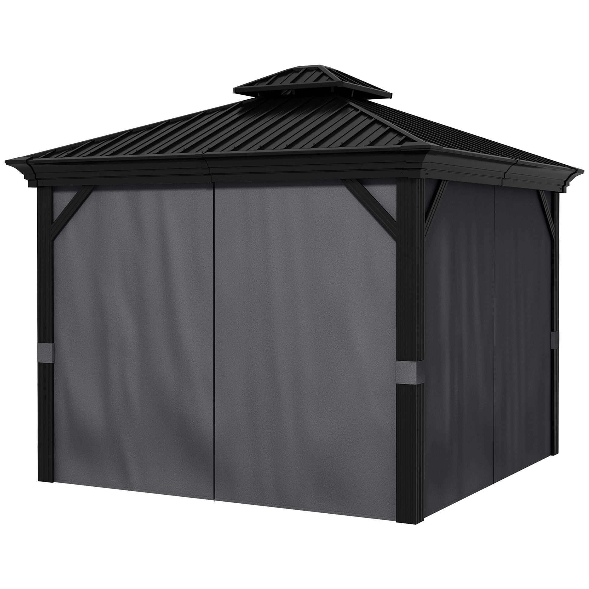 10 ft x 12 ft Aluminum Gazebo, Dark Gray