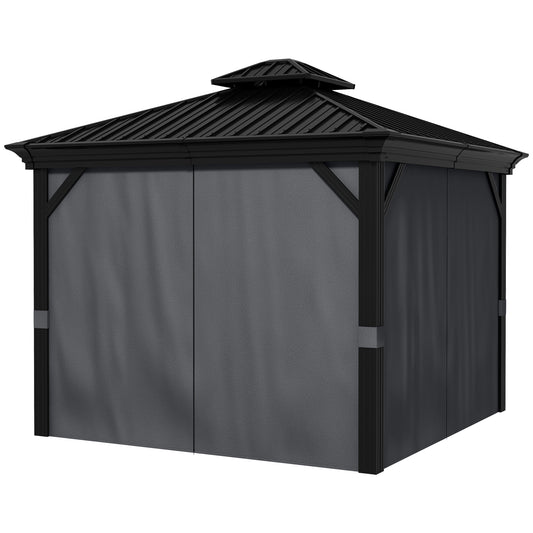 10 ft x 12 ft Aluminum Gazebo, Dark Gray