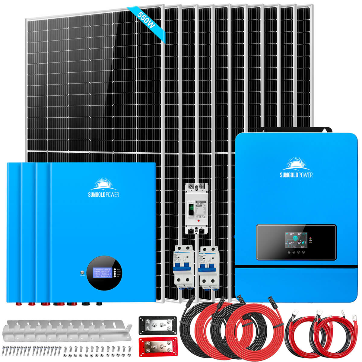 10kW Off-Grid Solar Kit with 20.48kWh Battery & 10 × 550W Panels image 1