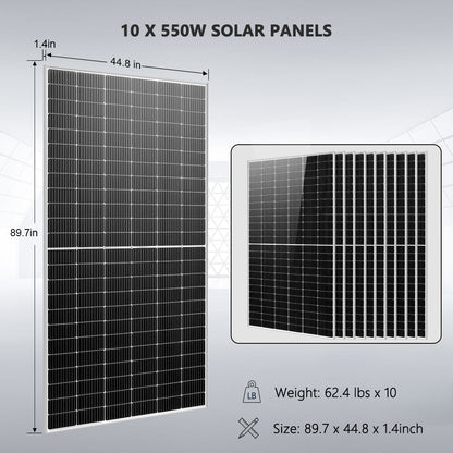 10kW Off-Grid Solar Kit with 20.48kWh Battery & 10 × 550W Panels image 3