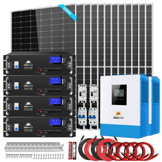 10kW Off-Grid Solar Kit with 20.48kWh Battery & 12 × 450W Panels image 1