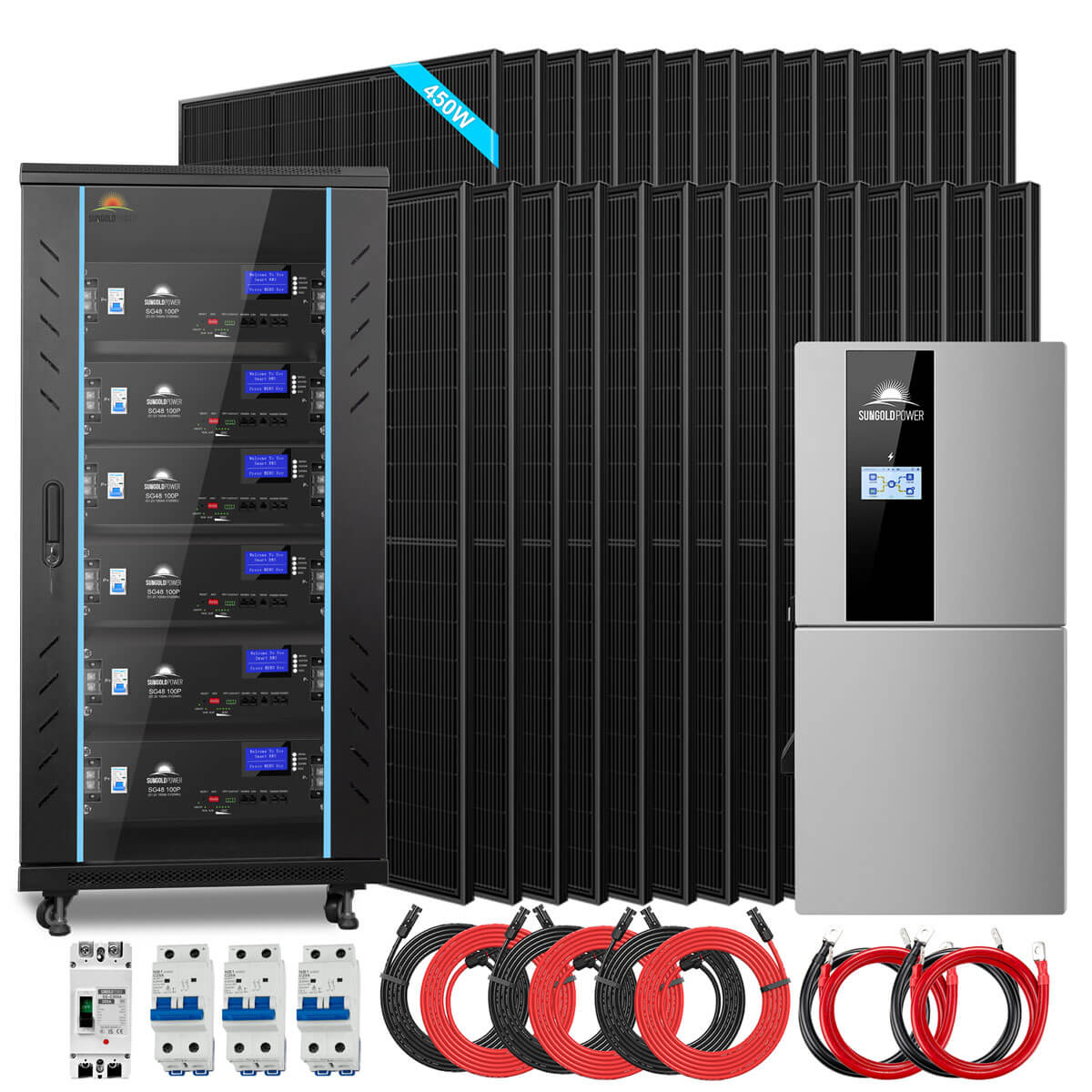 11.4kW 48V Split-Phase Hybrid Solar Kit – 30.72kWh Lithium Battery image 1