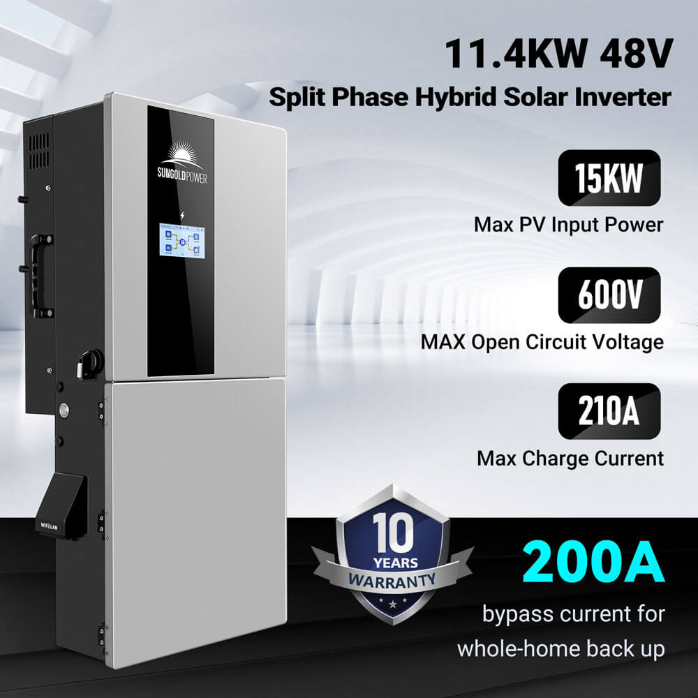 11.4kW 48V Split-Phase Hybrid Solar Kit – 30.72kWh Lithium Battery image 2