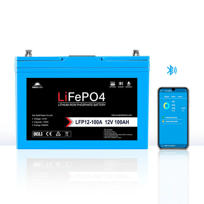12V 100Ah LiFePO4 Deep-Cycle Battery – Bluetooth, Self-Heating & IP65 image 2