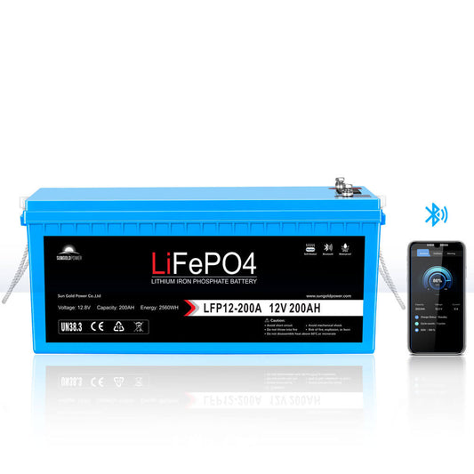 12V 200Ah LiFePO4 Deep-Cycle Battery – Bluetooth, Self-Heating & IP65 image 1