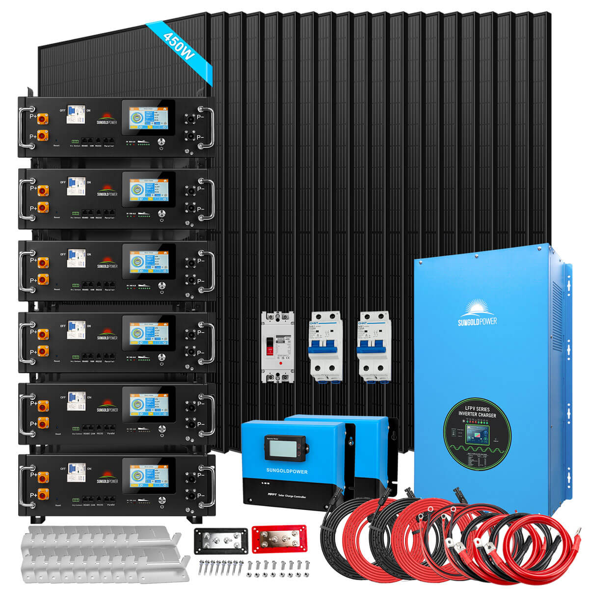 18kW Off-Grid Solar Kit with 30.72kWh LiFePO4 Battery & 20 × 450W Panels image 1