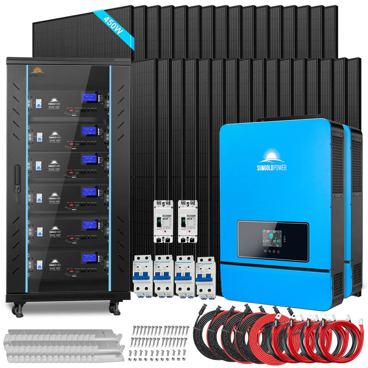 20kW Off-Grid Solar Kit with 32 × 450W Panels & 30.72–32.14kWh Battery image 1