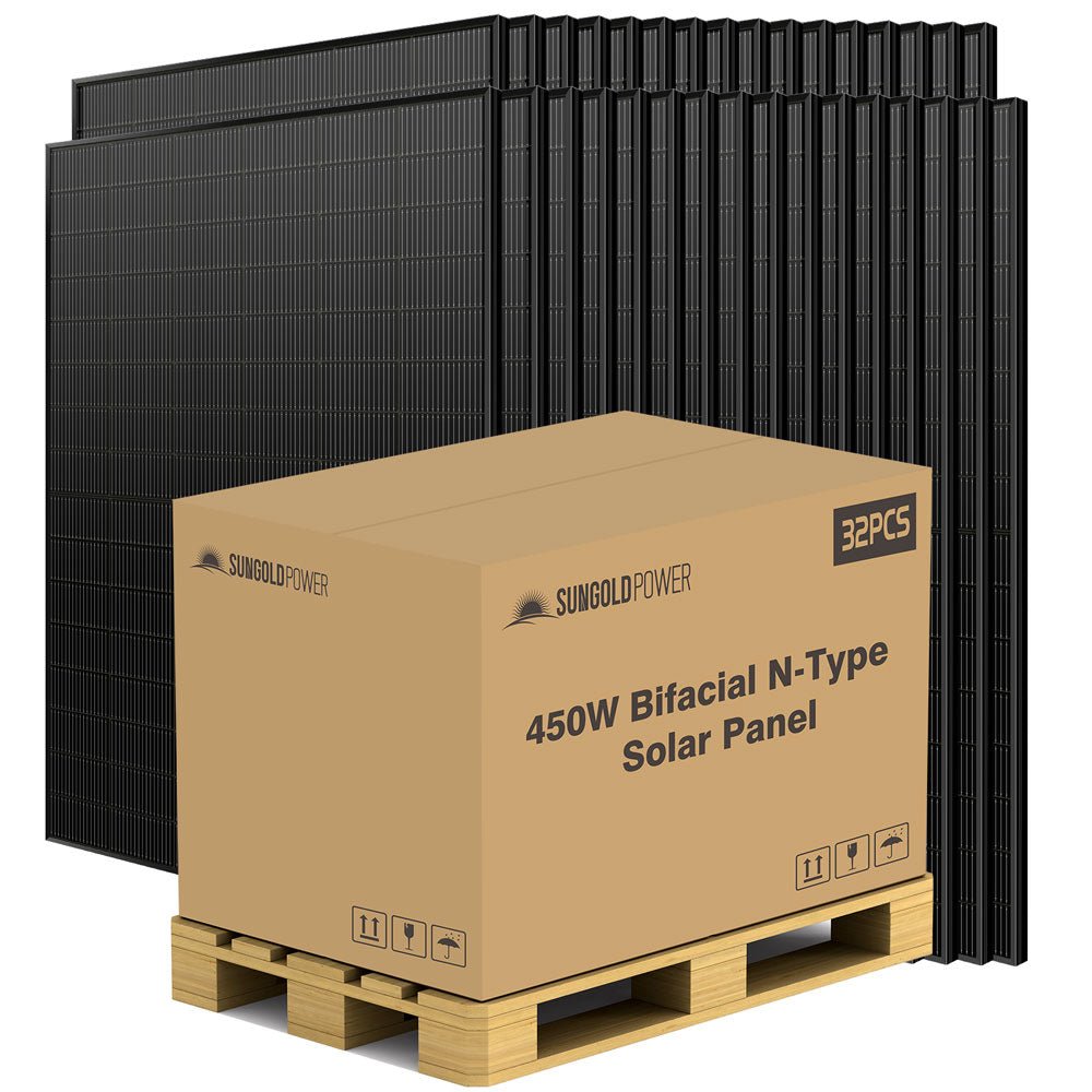 450W Bifacial N-Type Solar Panel Full Pallet (32 Panels) – UL 61730 image 1