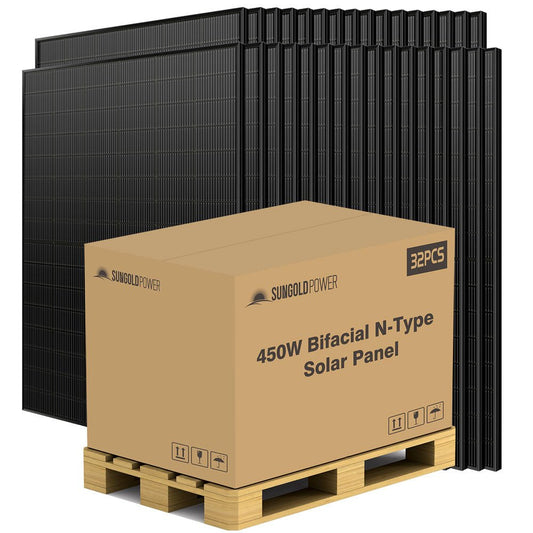 450W Bifacial N-Type Solar Panel Full Pallet (32 Panels) – UL 61730 image 1