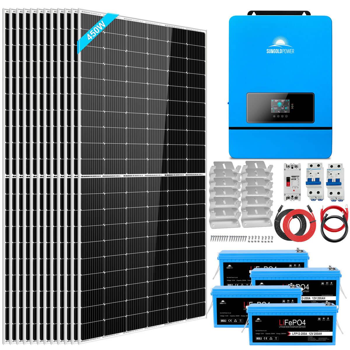 8kW Complete Off-Grid Solar Kit with 10.24kWh LiFePO4 Battery & 5.4kW Solar Array image 1