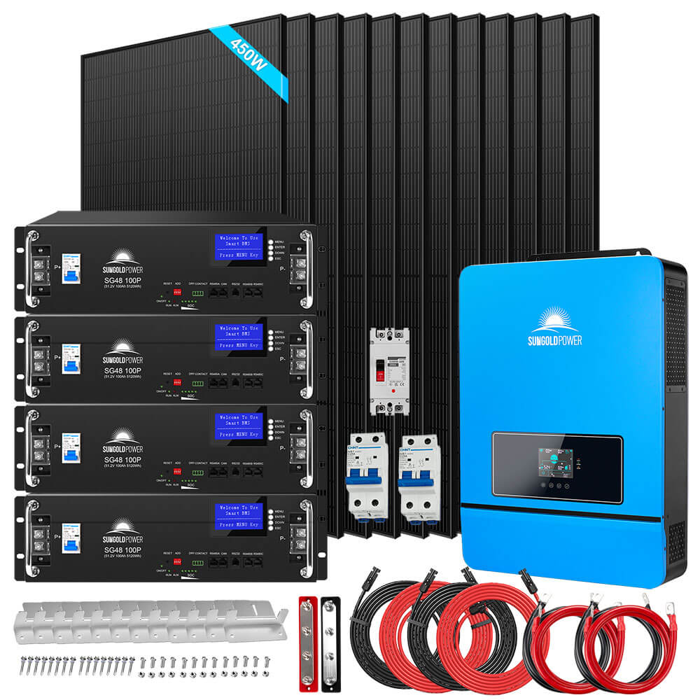8kW Off-Grid Solar Kit with 12 × 450W Panels & 20.48kWh Battery image 1