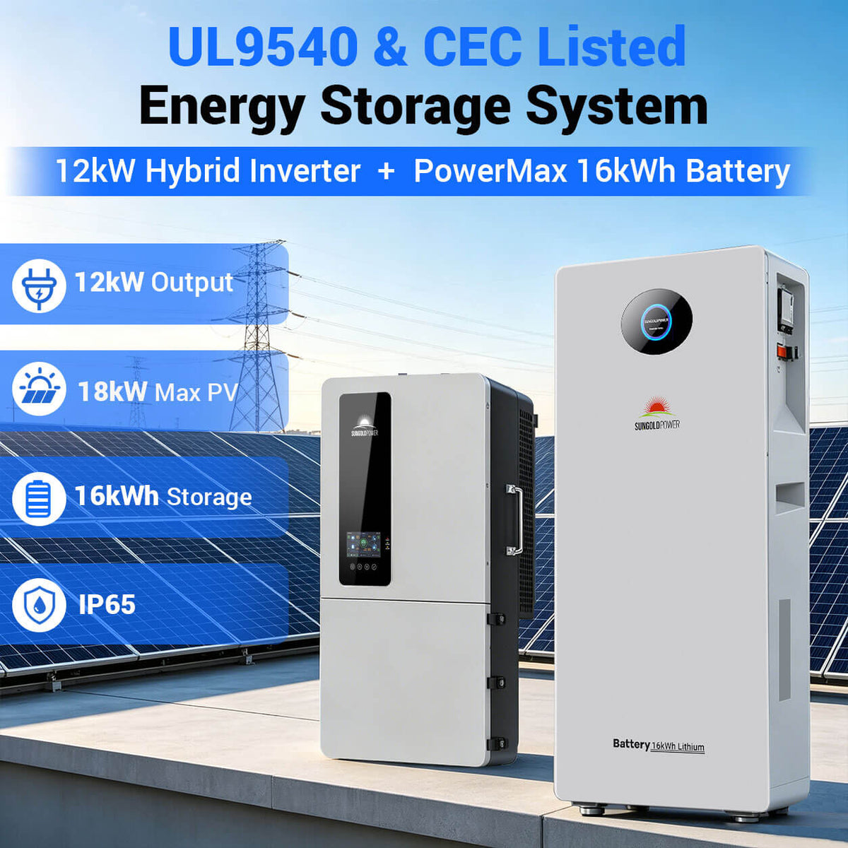 12kW Hybrid Inverter + PowerMax Outdoor Battery ESS Bundle image 2