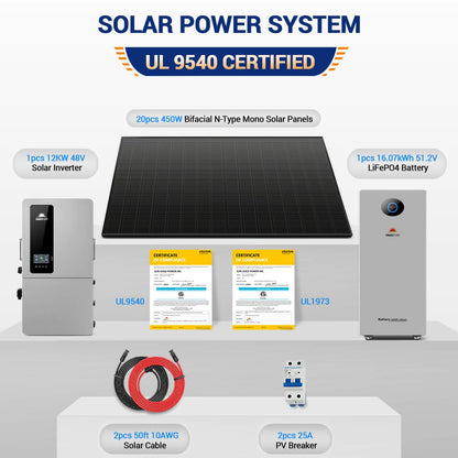12kW Hybrid Solar Kit with PowerMax Battery & Solar Panels image 2