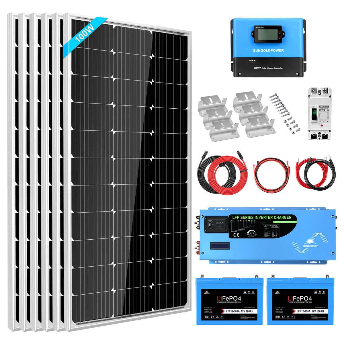 3kW 12V Solar Backup Kit with 600W Solar Array image 1