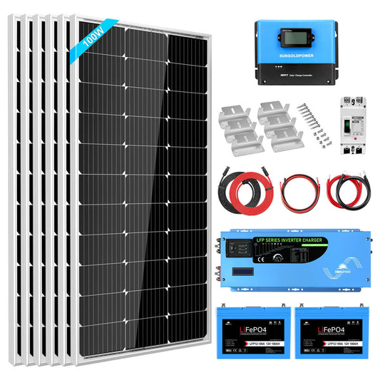 3kW 12V Solar Backup Kit with 600W Solar Array image 1