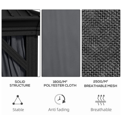 10 ft x 12 ft Aluminum Gazebo, Dark Gray