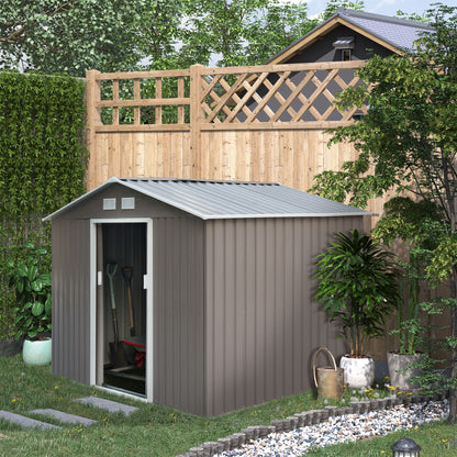 9 ft x 6 ft Metal Storage Shed with Vents, White