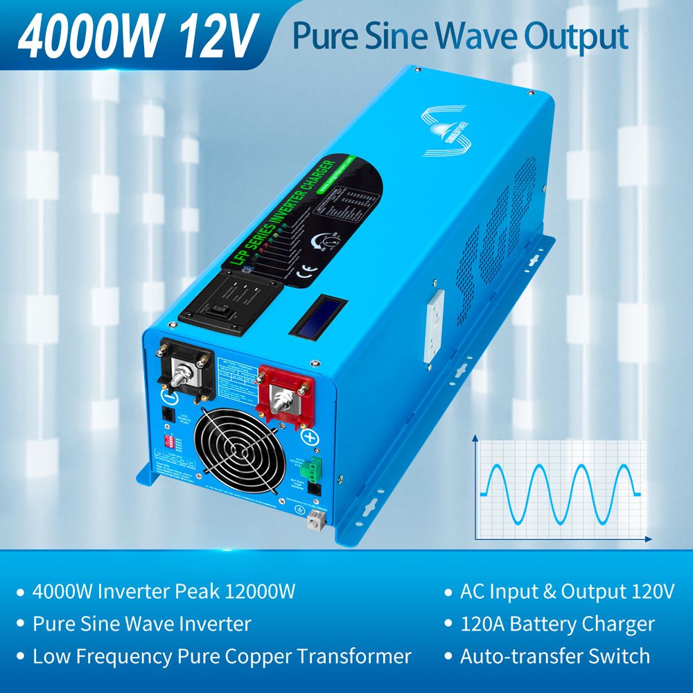 SunGoldPower 4000W 12V inverter charger features