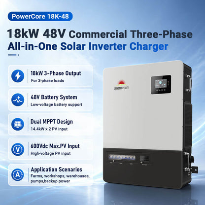 SunGoldPower PowerCore 18kW inverter features