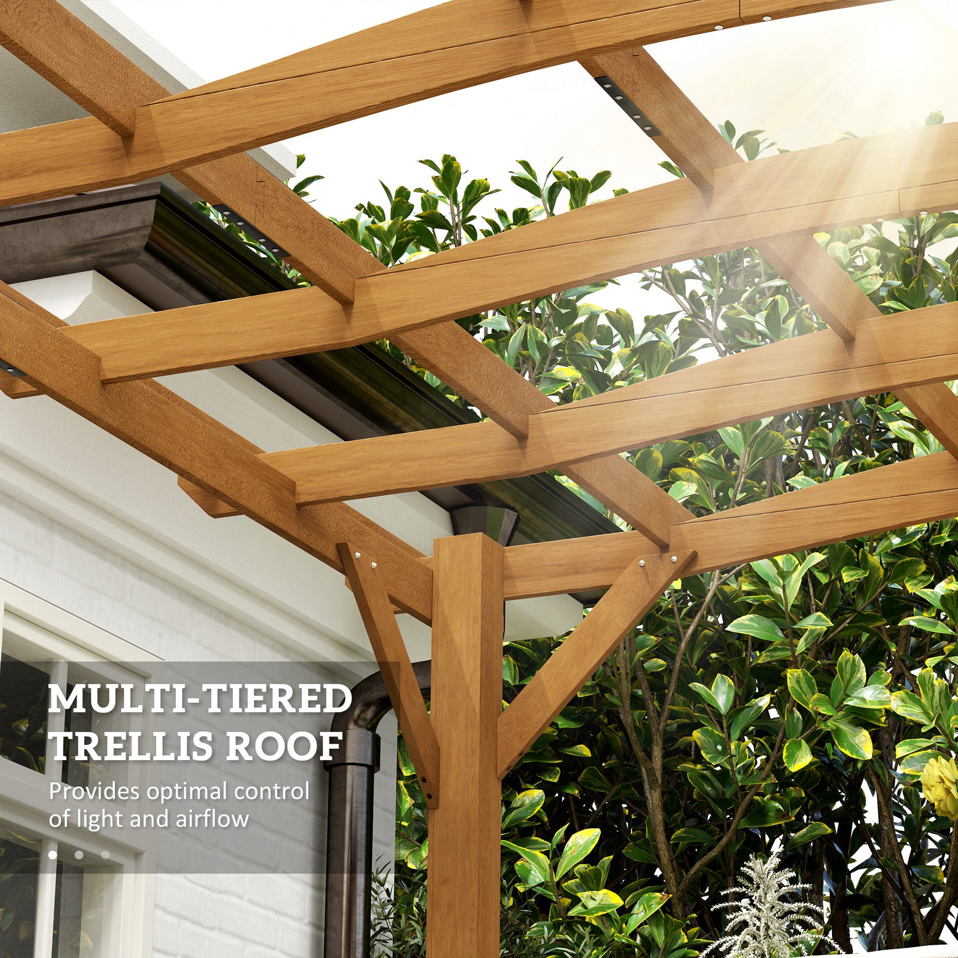 10 ft x 12 ft Wood Gazebo, Dark Brown