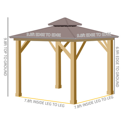10 ft x 10 ft Metal Gazebo with Floor, Brown