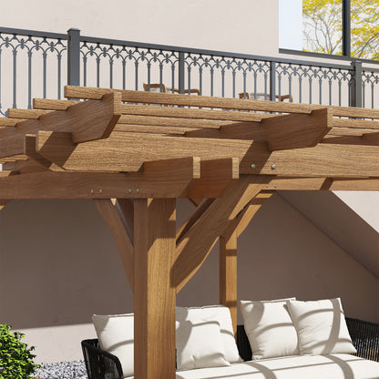 12 ft x 16 ft Wood Gazebo, Brown