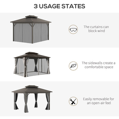 10 ft x 12 ft Metal Gazebo, Gray