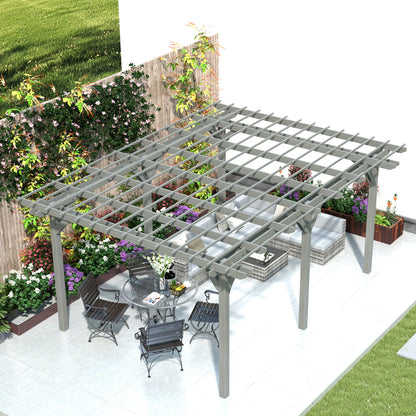 12 ft x 16 ft Wood Gazebo, Gray