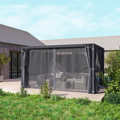 10 ft x 13 ft Aluminum Pergola with Adjustable Height, Dark Gray