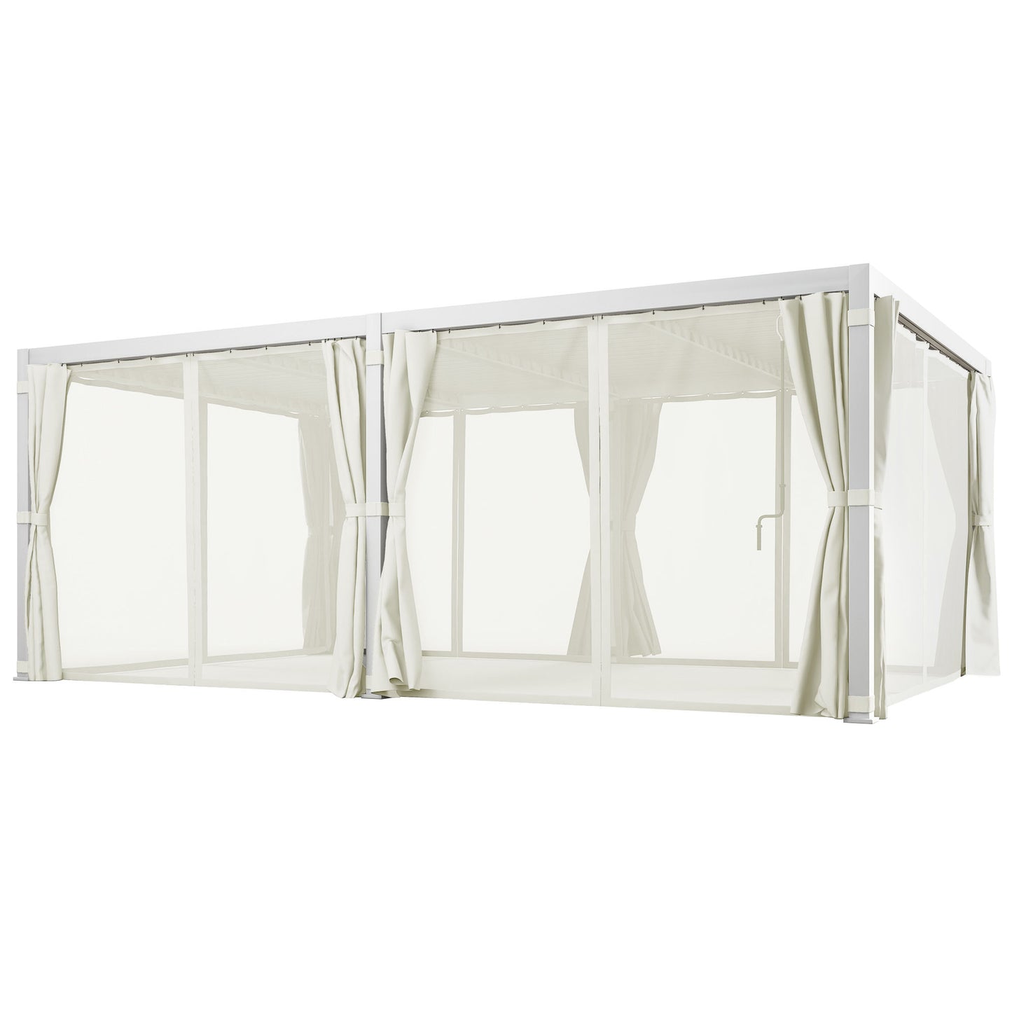 12 ft x 19 ft Aluminum Hardtop Gazebo with Adjustable Height, White
