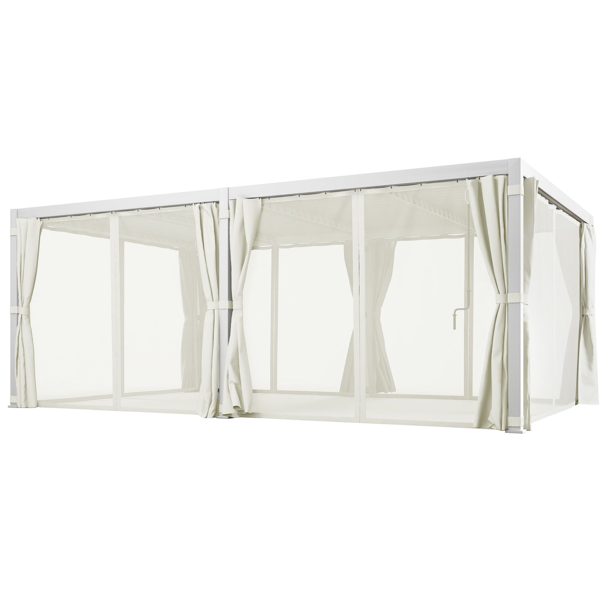 12 ft x 19 ft Aluminum Hardtop Gazebo with Adjustable Height, White