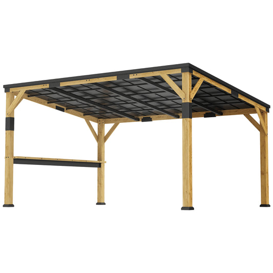 10 ft x 14 ft Metal Gazebo with Shelves, Natural